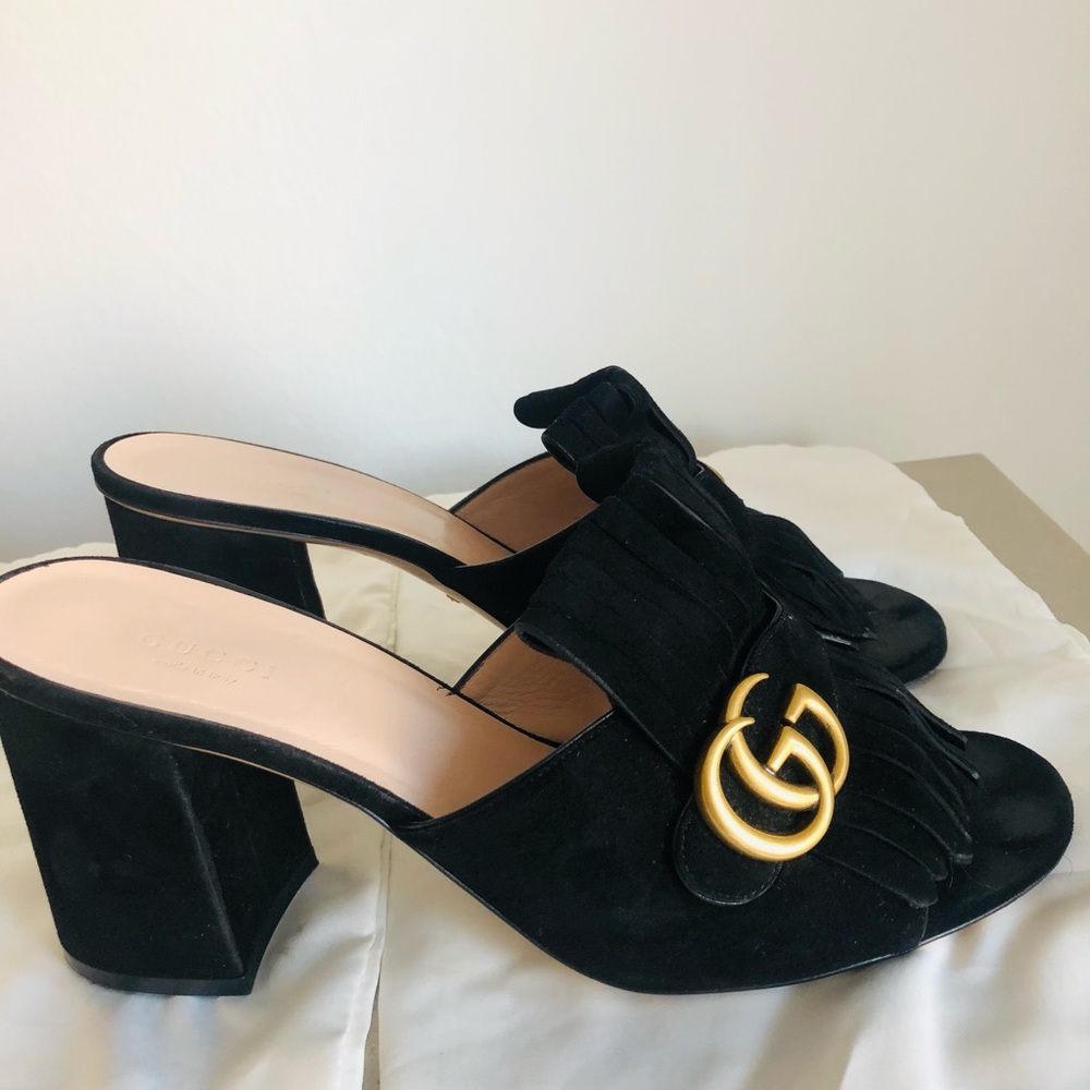 Gucci Marmont suede sandals , Black